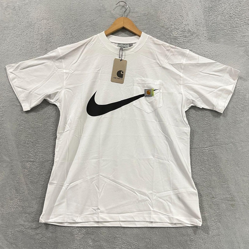 Carhartt Wip X Nike T-Shirt Men's Medium White Short Sleeve